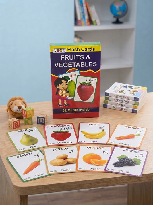 NOOR Flash Cards – Fruits & Vegetables (32 Cards)