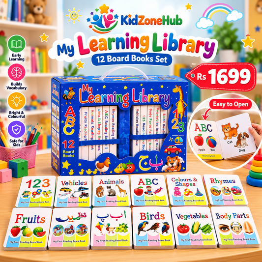 My Learning Library – 12 Board Books Set for Kids (English & Urdu)