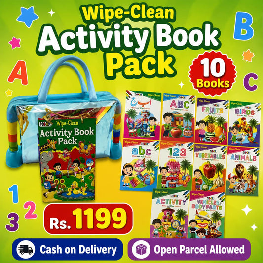 Wipe-Clean Activity Book Pack for Kids – 10 Write & Wipe Books